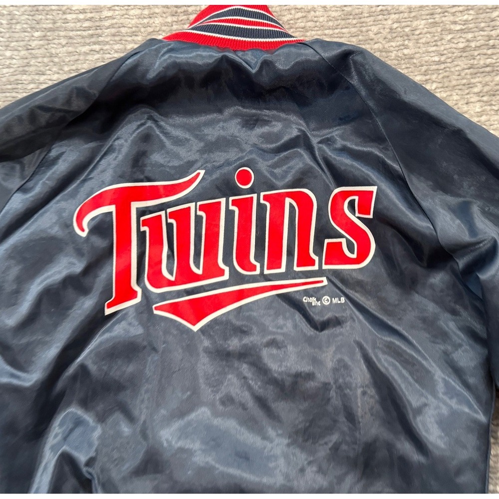 Vintage 80s Chalk Line Minnesota Twins Satin Bomber Jacket 10/12 Youth MLB - Picture 6 of 12